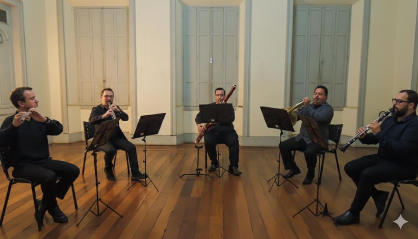 Quinteto Alvorada faz concerto de estreia no Projeto Clássicos em Cena em Itapira